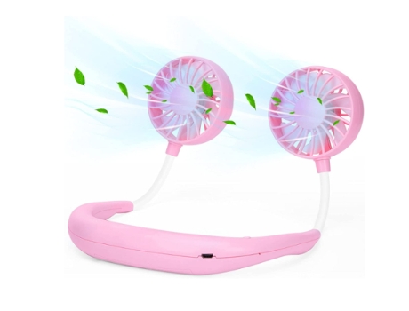 Ventilador de cuello Ventiladores de cuello recargables Ventilador manos libres 3 velocidades 2000 Mah Ventilador de escritorio de rotación libre B...