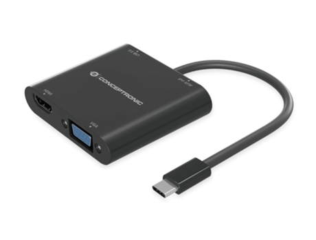 Conceptronic Donn09B Cable Adaptador Video 0.2M Usb Tipo-C Negro