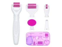 Rodillo de microagujas para rostro y cuerpo, 6 en 1, de titanio, 300 y 720 agujas, 0,2 Yizhood