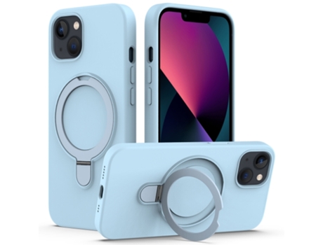 Funda Mobile Phone Cases Magsafe Liquid With Ring para iPhone 13 Silicona Azul