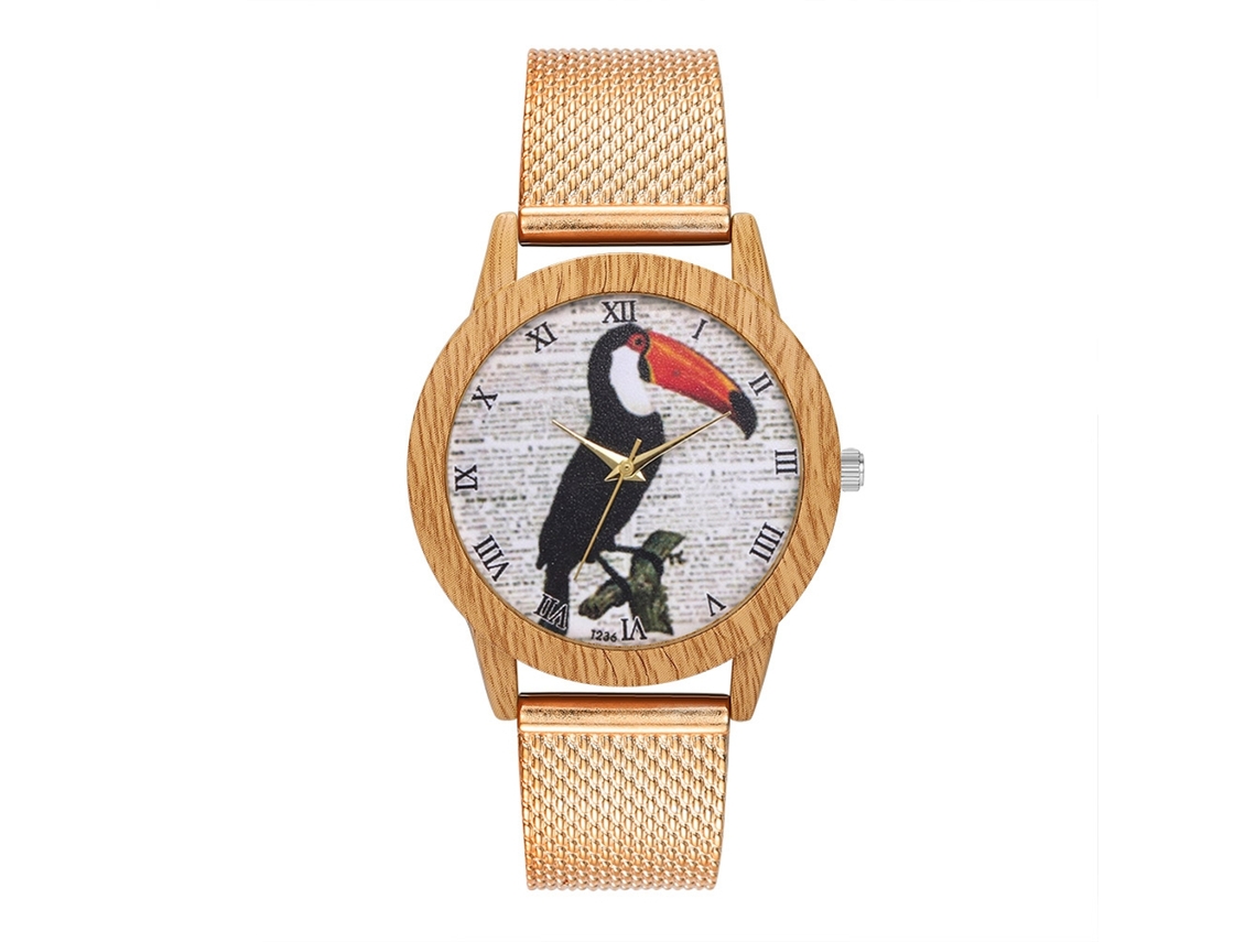 Reloj De Pulsera De Moda Para Hombre/mujer Con Correa De Malla, Cuarzo Analógico, Oro Rosa.