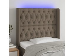 Cabecero Con Led De Tela Gris Taupe 93x16x118/128 Cm