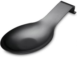 Reposo Cuchara Negro Mate Acero Inoxidable, Soporte Utensilios Cocina, Resistente Al Óxido, Lavavajillas Seguro, 25cm