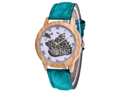 Reloj De Pareja Vintage Con Patrón De Abeja De Aleación Cuarzo Canvas (verde)