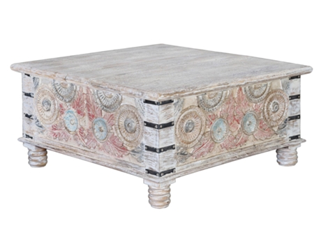 Mesa de café madera de mango multicolor MULTICOLOR.GINER Y COLOMER 45x90x90