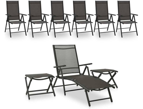 Conjunto 9 de muebles de jardín VIDAXL negro y gris antracita