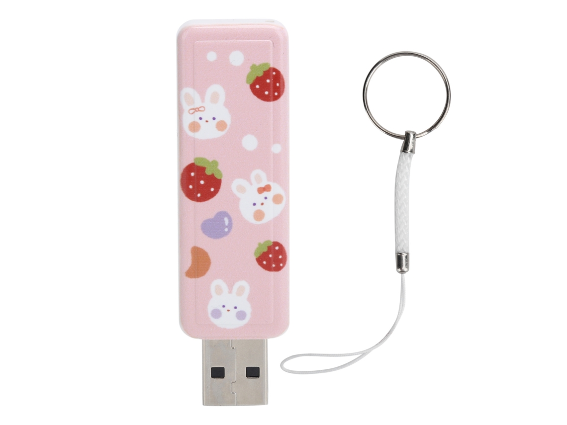 Memoria Usb2.0 32gb Push-pull, Unidad Flash De Memoria Para Coche Con Diseño De Conejo Fresa