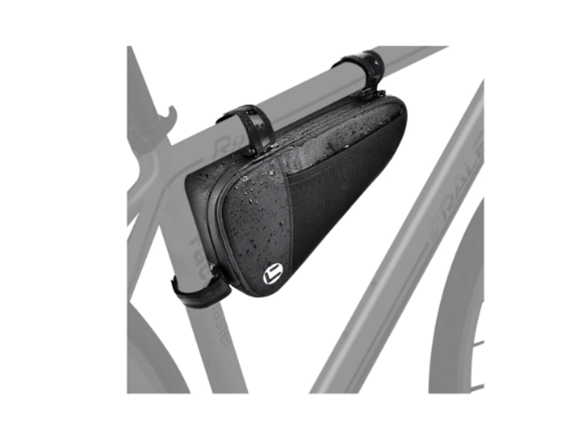 Bolsa triangular impermeable para bicicleta, reflectante, para el tubo superior delantero de la bicicleta, color negro USHION