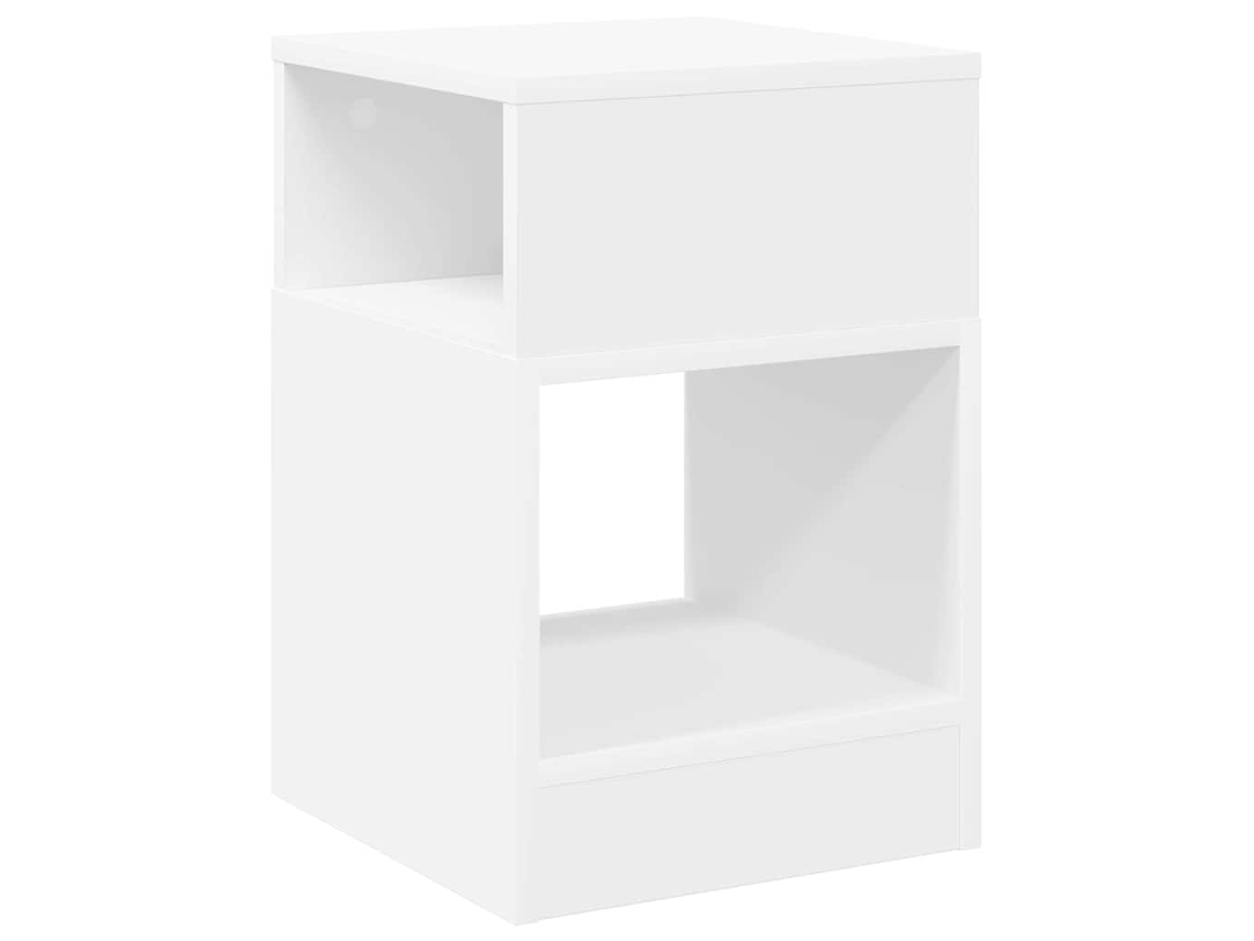 Mesa auxiliar | Mesa de centro | Mesa de comedor blanca, 30,5 x 30 x 45 cm, madera tratada.