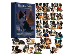 Calendario navideño con caja ciega Border Pastor, memoria USB con decoración acrílica para árbol de Navidad