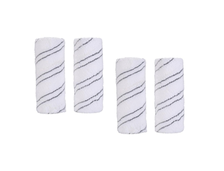 Conjunto de 4 peças de rolos para limpador de chão elétrico karcher, branco + cinza