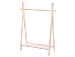 Perchero infantil de madera estilo tipi, pino, 80x30x100 cm Wellhome