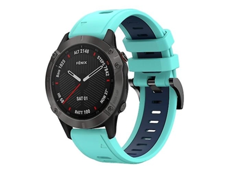 Correa De Reloj Inteligente Para Garmin Fenix 6 Zafiro Gps 22 Mm Banda De Reloj De Silicona Deportiva De Verde Menta - Azul VENISYMLIS