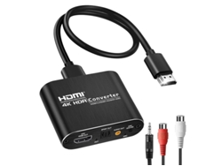 Extractor de audio HDMI 4K 60 Hz compatible con Toslink óptico, Spdif y salida auxiliar estéreo de 3,5 mm. 1080p Full HD, 3D para PS5 y Xbox Series X. Bestvite.