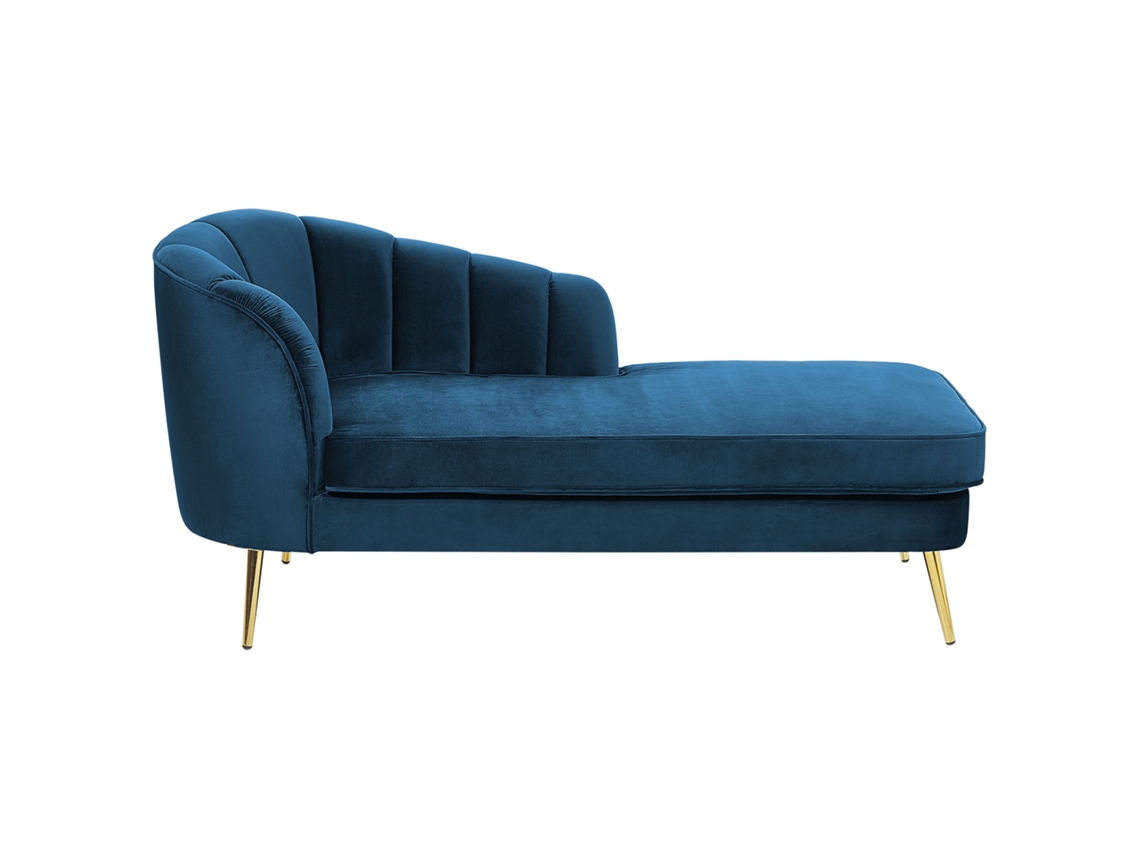 Chaise longue BELIANI Allier de Terciopelo Azul 150x76x75