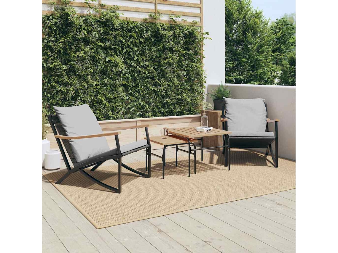 Cadeiras De Jardim Com Almofadões 2 Pcs Aço Preto Dkd Home Decor
