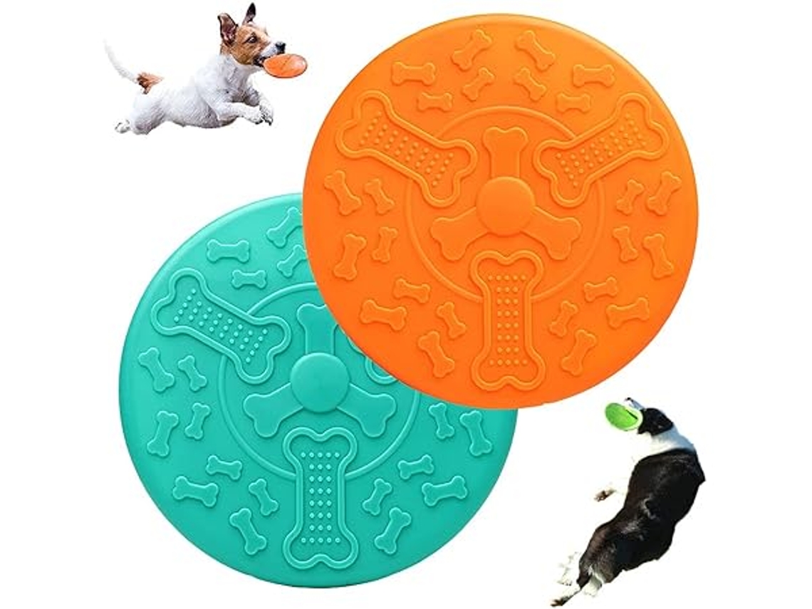 Juego De 2 Discos Voladores Para Perros Pequeños, Aptos Para Uso En Tierra Y Agua, Juguete Educativo.