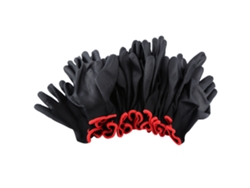 Guante De Trabajo De Nailon Con Revestimiento De Pu, Palma Segura, Negro Con Rayas Rojas (m)
