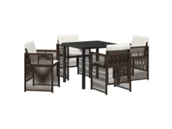 Maison Exclusive - Conjunto De Comedor De Jardín 5 Pcs Marrón