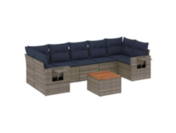 Maison Exclusive - Conjunto De Sofá De Jardín De 8 Piezas Con Cojines, Poliratán Gris