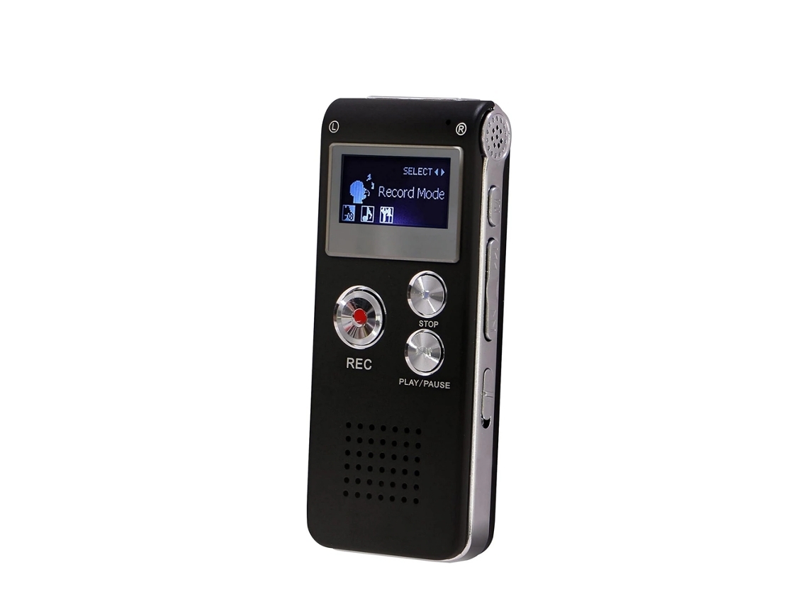 Grabadora de Conferencias de Voz Controlable Dispositivo de Grabación de Repetición Portátil 16Gb Ab con Micrófono Mp3 Negro YEMAESRE