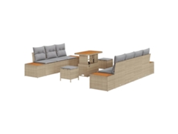 Maison Exclusive - Conjunto De Sofás De Jardín Con Cojín 10 Pcs Beige Poliratán