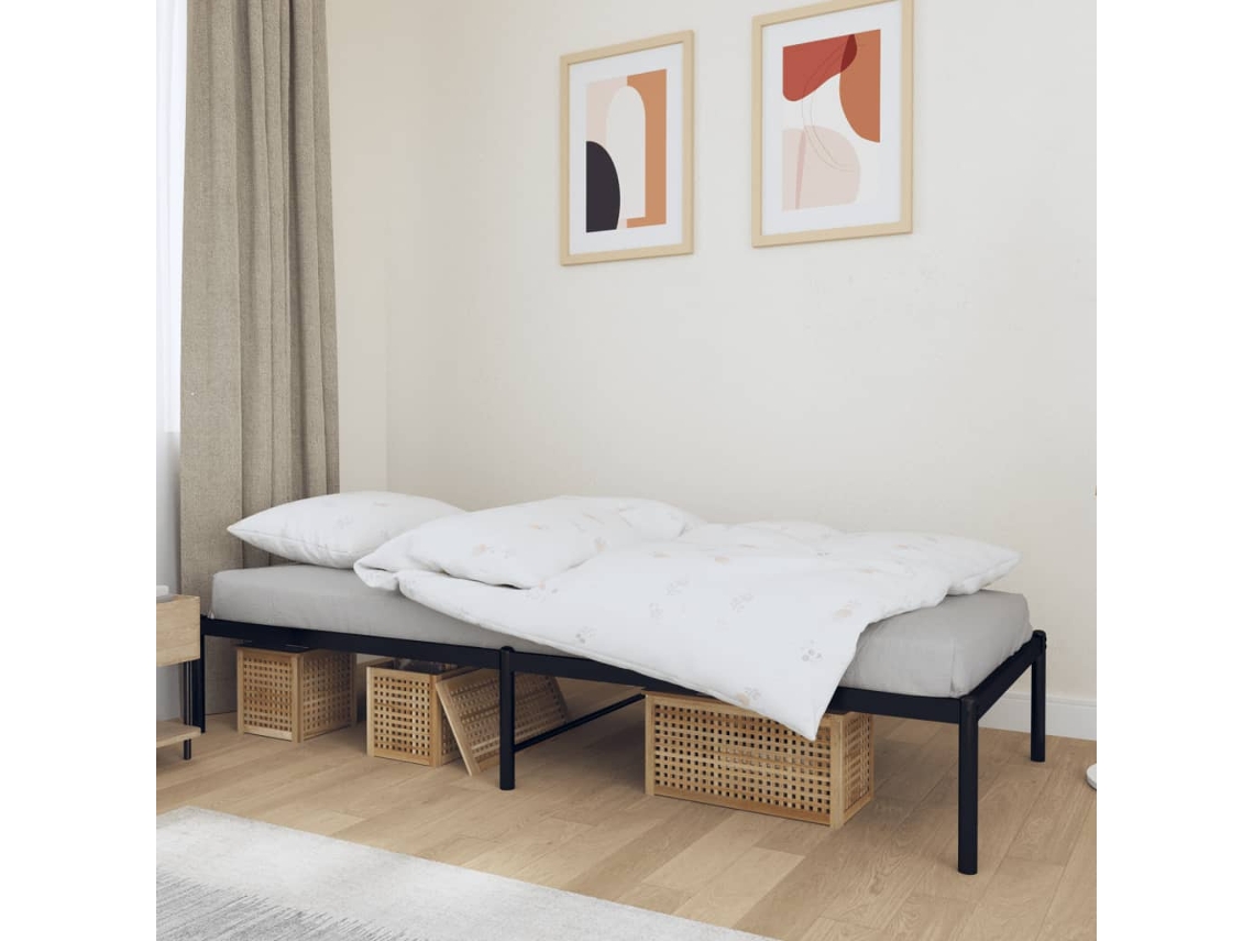 Marco de Cama Metal Negro (75x190cm)