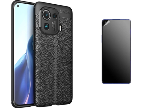 Kit Carcasa y Protector Xiaomi Mi 11 Pro Ultimatte Rugged Leather Negro