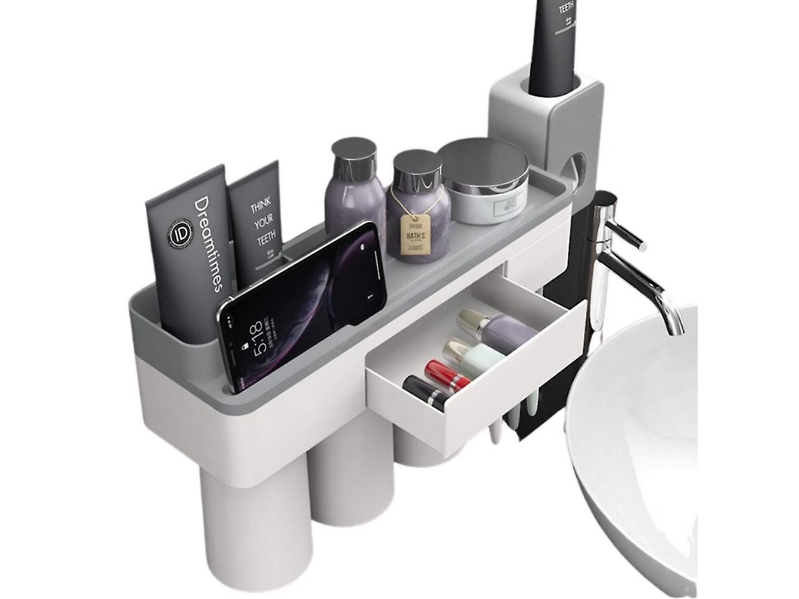 Soporte Magnético Multifuncional Para Cepillos De Dientes Con Vasos Exprimidores De Pasta De Dientes Rosewell