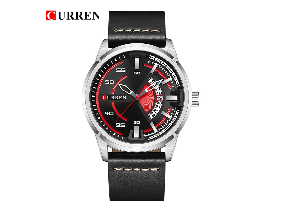 Reloj De Vestir Para Hombre Con Correa De Cuero, Calendario Y Movimiento Japonés.