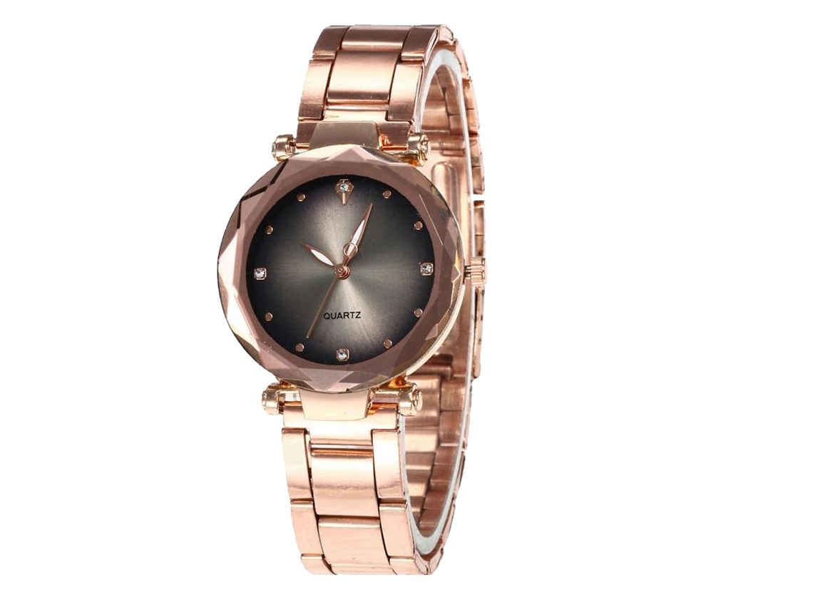 Reloj De Cuarzo Com Pulseira De Metal De Estilo Simples E Elegante Para Mulheres (cinza Claro)
