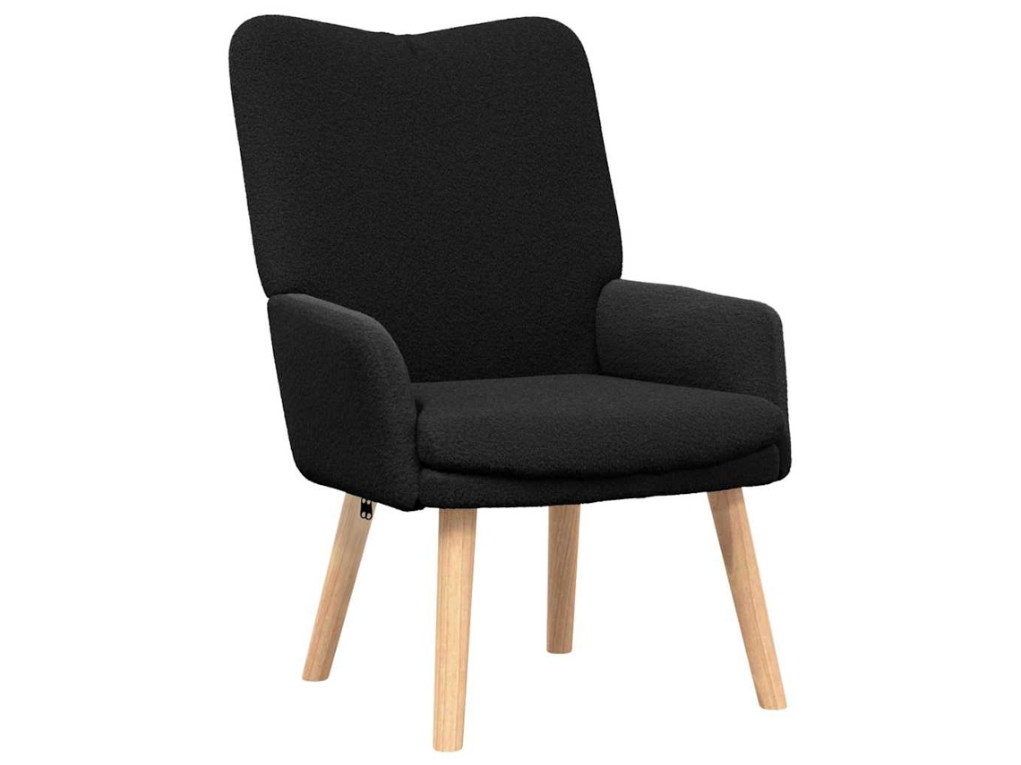 Maison Exclusive - Sillón Negro 63 X 67 X 94 Cm Tela De Oveja Y Contrachapado