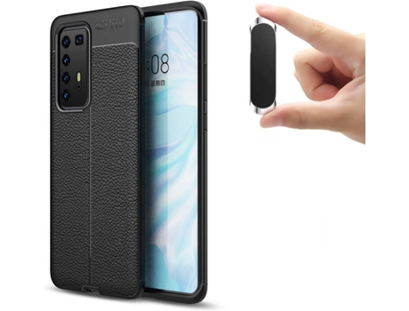 Carcasa y Soporte Huawei P40 Pro Rugged Leather (Negro)