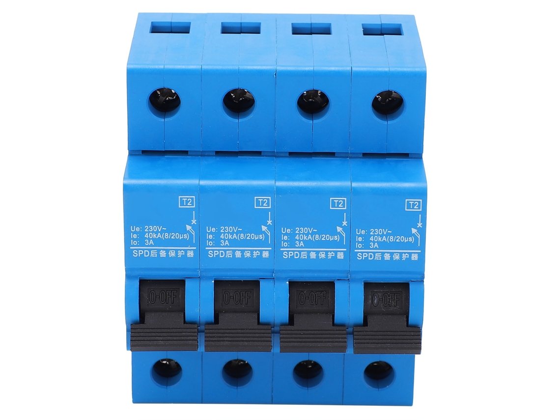 Protector contra sobretensiones residencial 4p 40ka 230v azul SPD retardante de llama