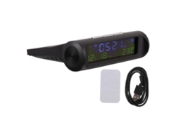 Reloj Solar Digital Multifuncional Para Coche Con Pantalla Led Y Termómetro Automático.