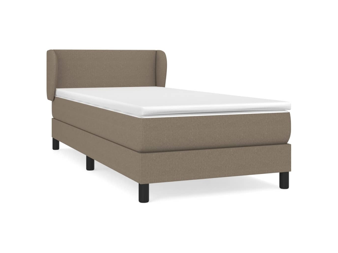 Maison Exclusive - Cama Box Spring Con Colchón Tela Gris Taupe 90x190 Cm