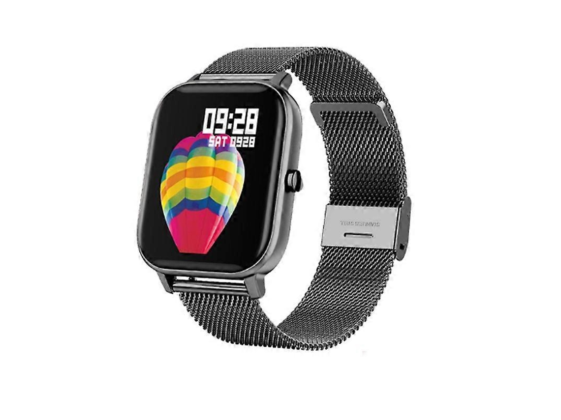 Reloj inteligente P8 de 1,4 pulgadas con monitorización de presión arterial y frecuencia cardíaca, color acero negro Ly Ebike