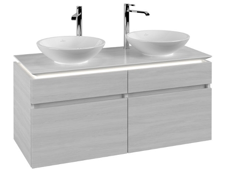 Villeroy &amp Boch Legato Vanity unit B584 1200x550x500mm 2 lavabos iluminación LED