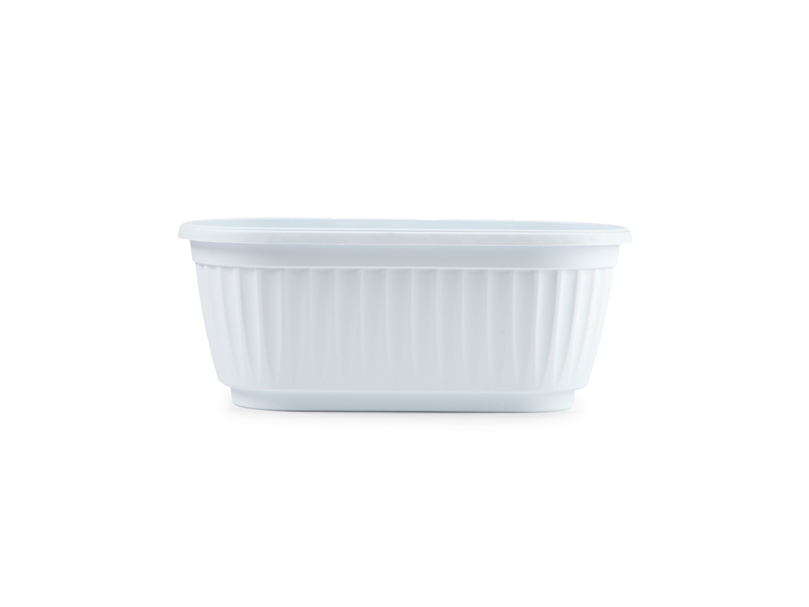 Jardinera Ovalada 25 Cm Ideal Interior Y/O Exterior Blanco PLASTIC FORTE