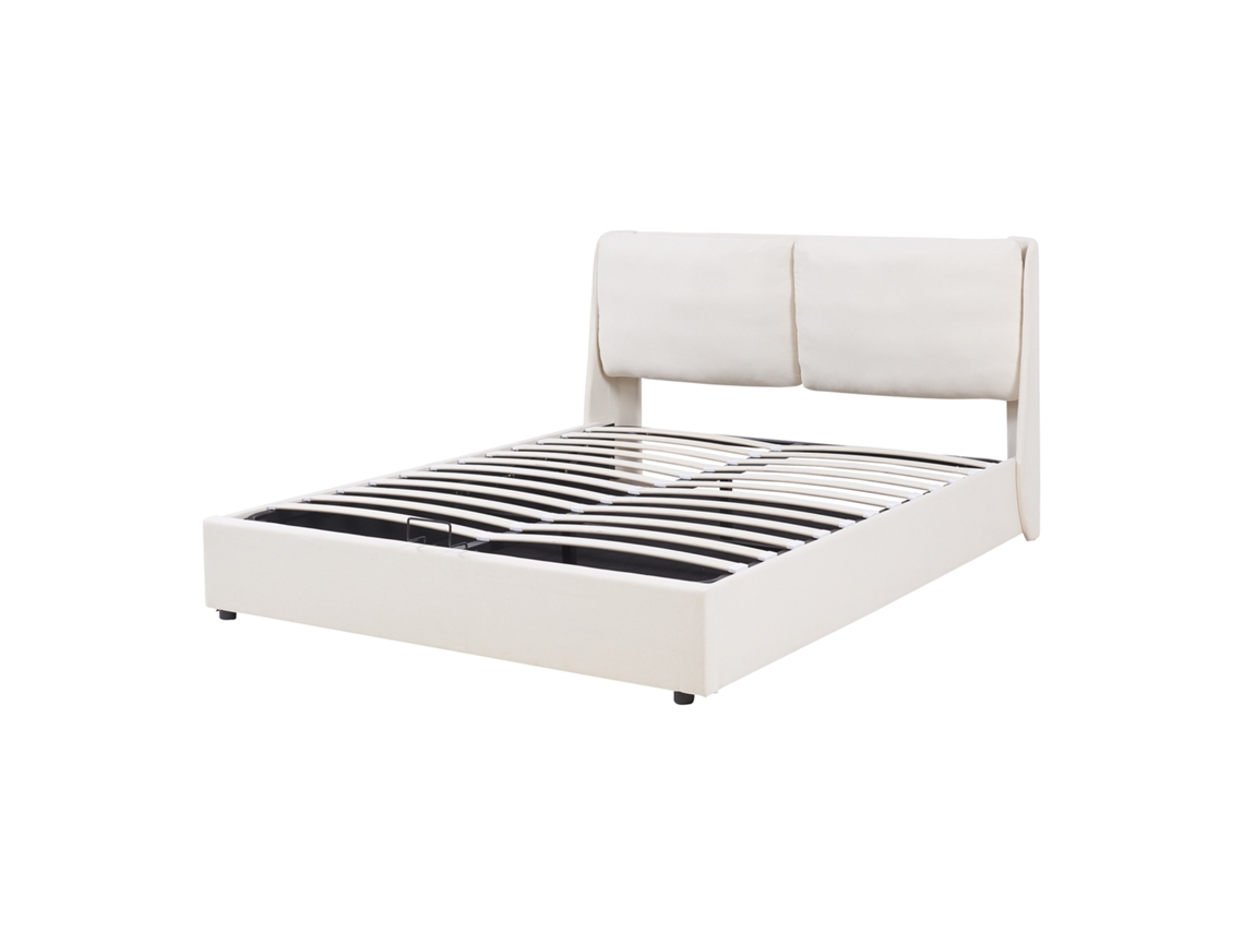 Cama Matrimonio Lunner Somier Abatible 140x200cm Beige [EN.CASA]