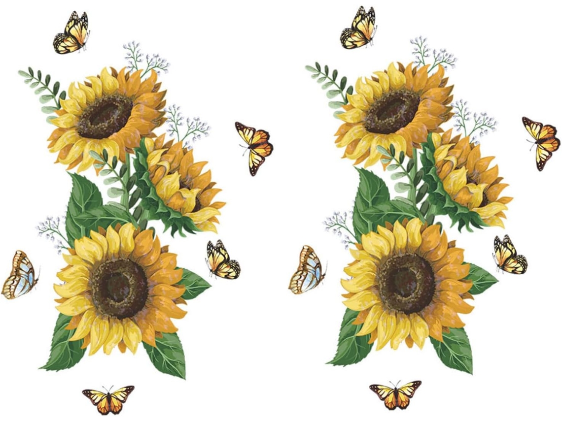 2 Juegos De Pegatinas Decorativas Florales Para Pared, Plantillas Luminosas.