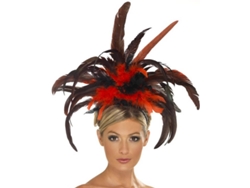 Diadema DISFRAZZES Burlesque De Plumas Negras Y Rojas (Talla: Talla Universal )
