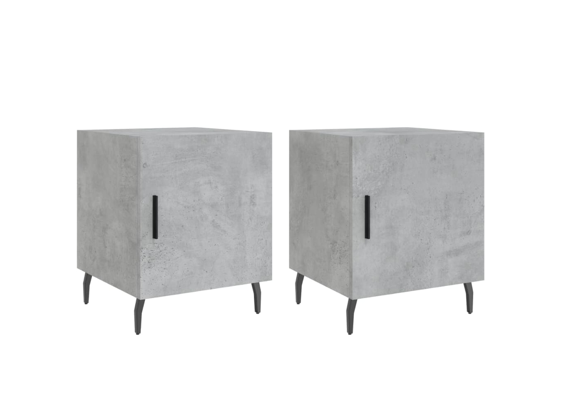 Mesitas de Noche 2Pzs 40X40X50 Cm Derivados Madera Gris Cemento