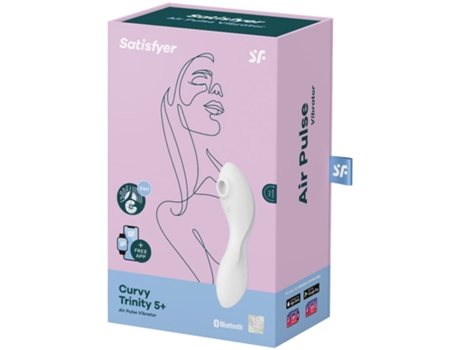 Estimulador y Vibrador de Aire SATISFYER CONNECT Curvy Trinity 5 (Blanco)