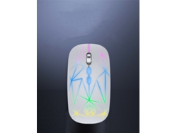 Ratón inalámbrico recargable RGB Yizhood A20 USB de 2,4 GHz con retroiluminación LED, silencioso, para PC y portátil, color blanco
