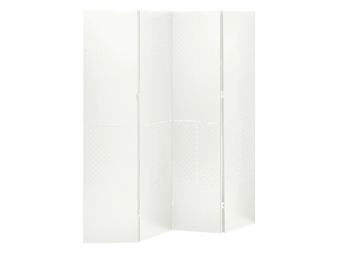 Maison Exclusive - Biombos Divisores De 4 Paneles 2 Uds Blanco Acero 160x180 Cm
