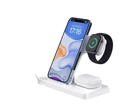 Estación de carga rápida 3 en 1 de 15 W con enchufe compatible con iPhone 15, 14, 13, 12, 11/XS Max/XR, iWatch Ultra 2/Serie 9/Ultra/Serie 8/7/6/SE...