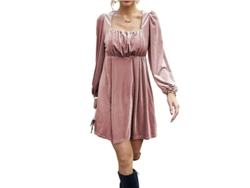 2026-vestido De Terciopelo De Manga Larga Alto Talle A Line Fluyente Para Mujer