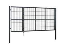Maison Exclusive - Puerta De Jardín Con Postes De Acero 350x120 Cm Antracita