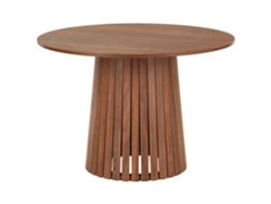 Mesa de comedor redonda Liv de 110 cm en madera oscura Happy Garden